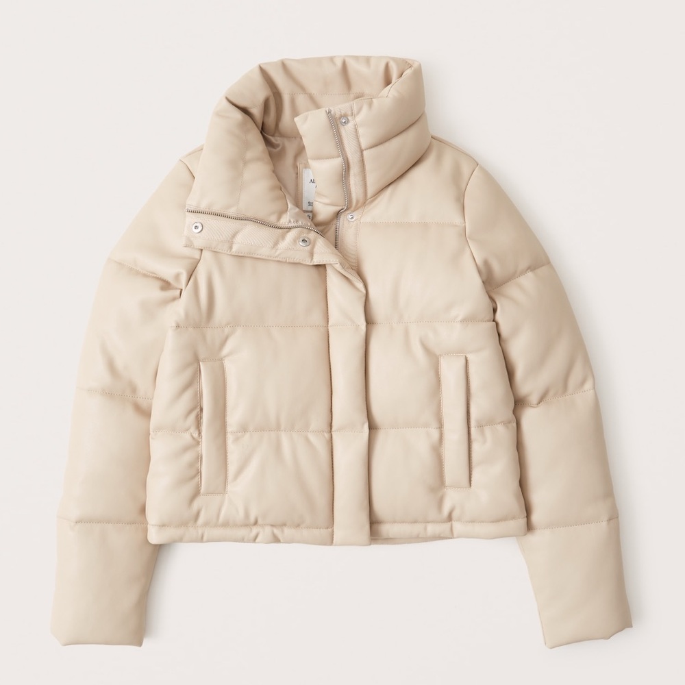Abercrombie Vegan Leather Puffer Jacket
